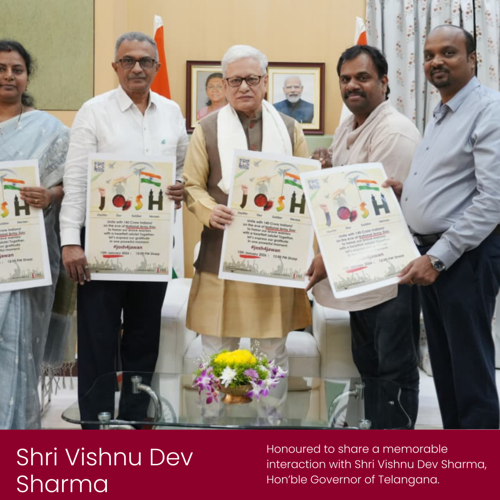 Raghu Boddu, Hari Krishna Inturu with Shri Vishnu Dev Sharma, Hon’ble Governor of Telangana